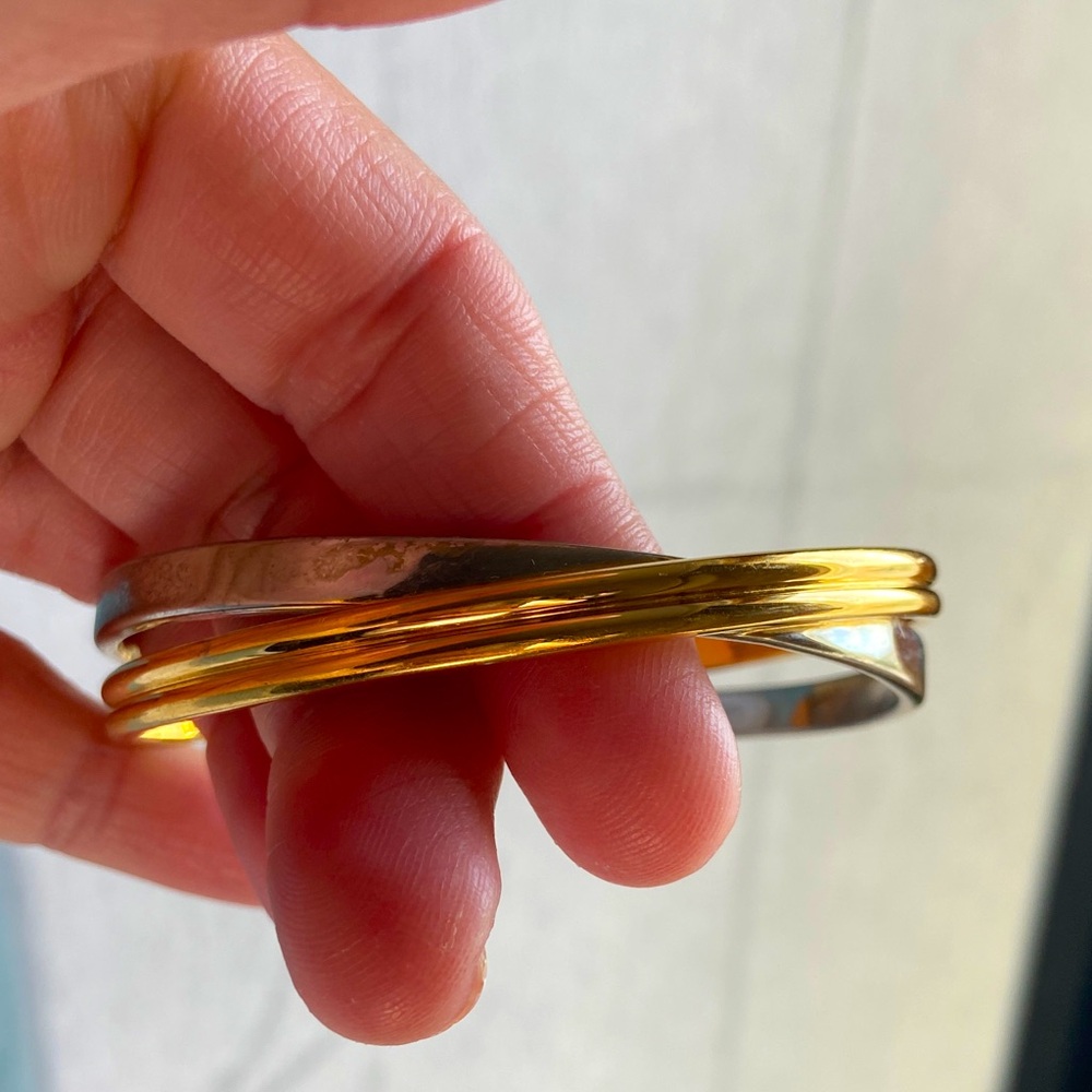 Gold and Silver Tone Bangle Bracelet